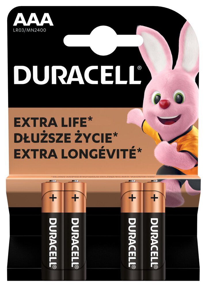 Duracell AAA Extra Live Batteries (4)