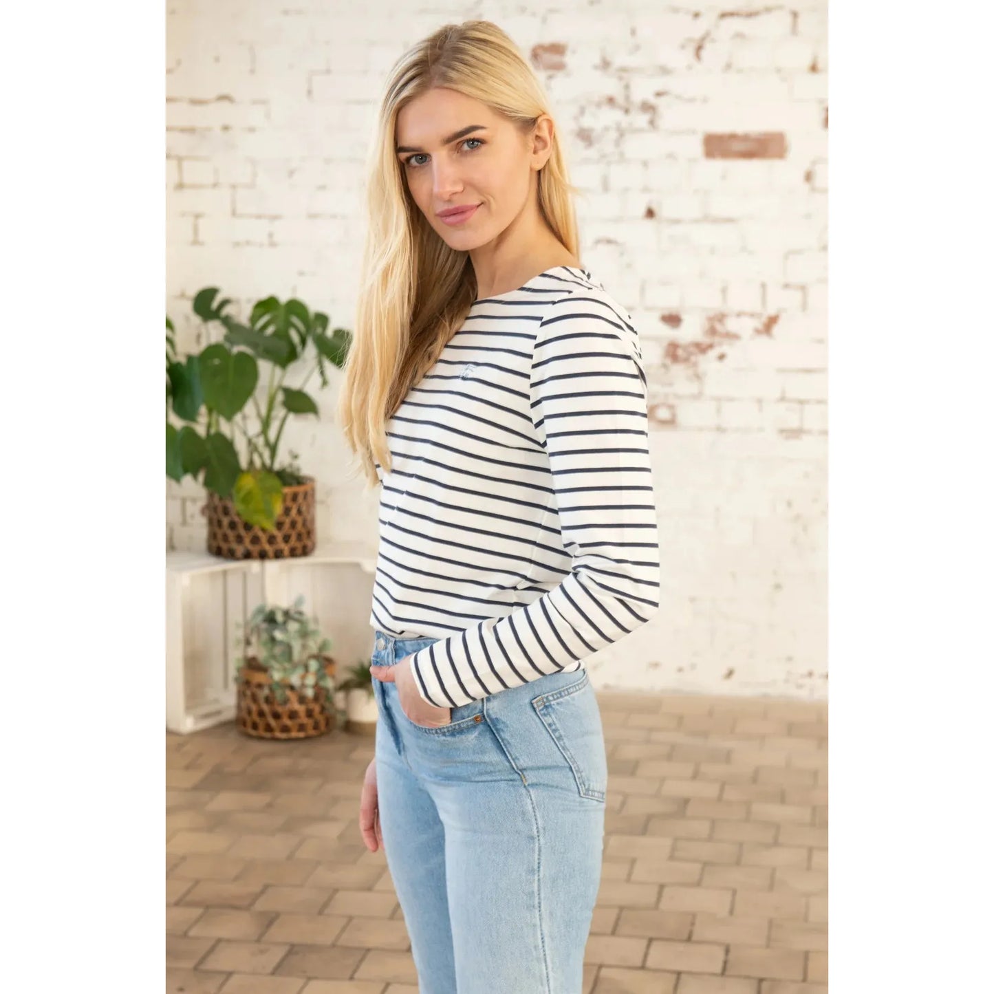 Lighthouse Ladies Causeway Breton Top - Cloud/Midnight