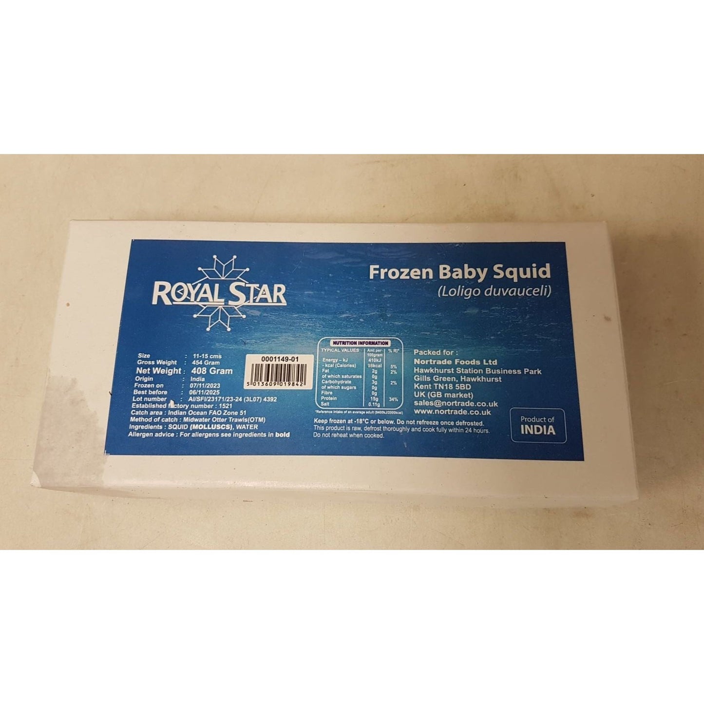 Royal Star Unwashed Loligo Squid - 1lb - Available in store only