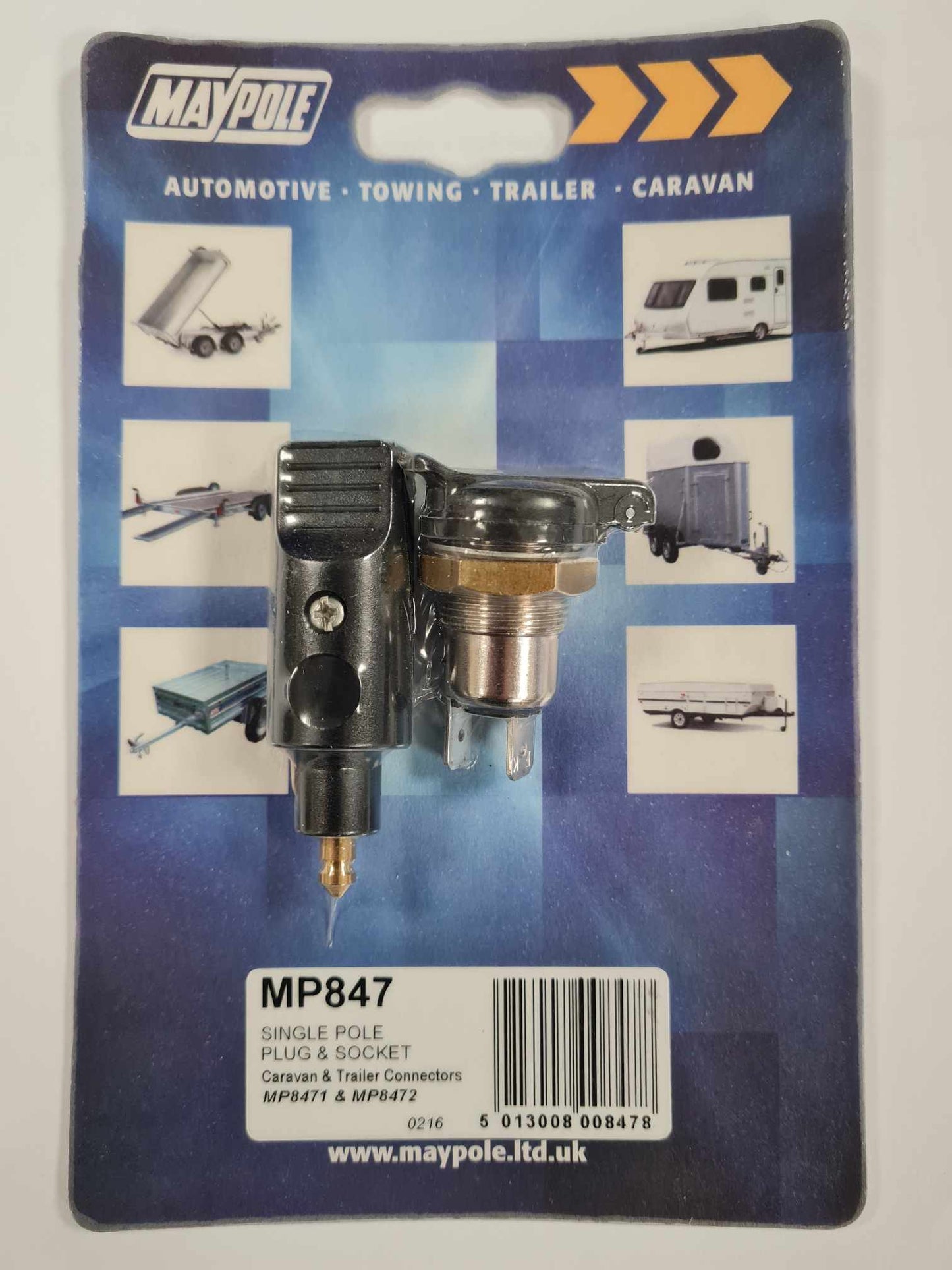 Maypole 12V Single Pole Plug and Socket - MP847