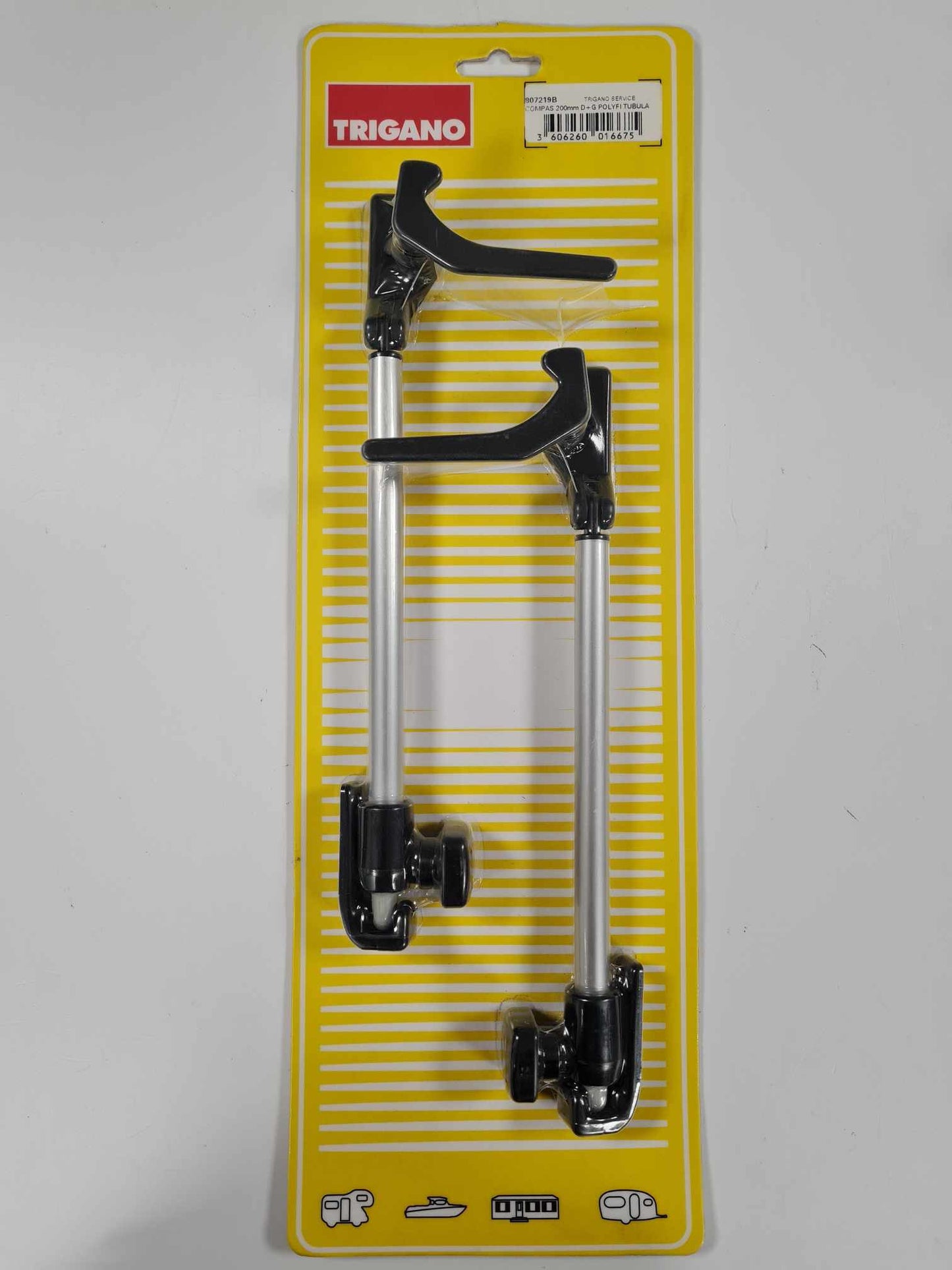 Window Polyfix Stay and Lever Lock - 200mm - Pair