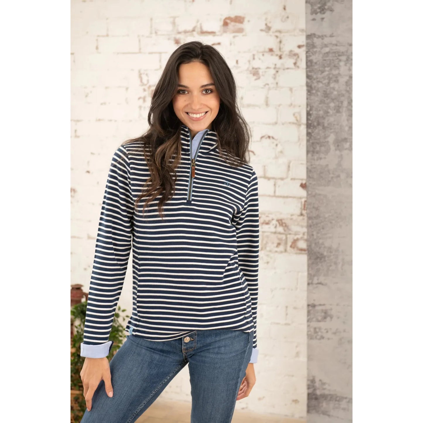 Lighthouse Ladies Shore Sweatshirt - Midnight Stripe