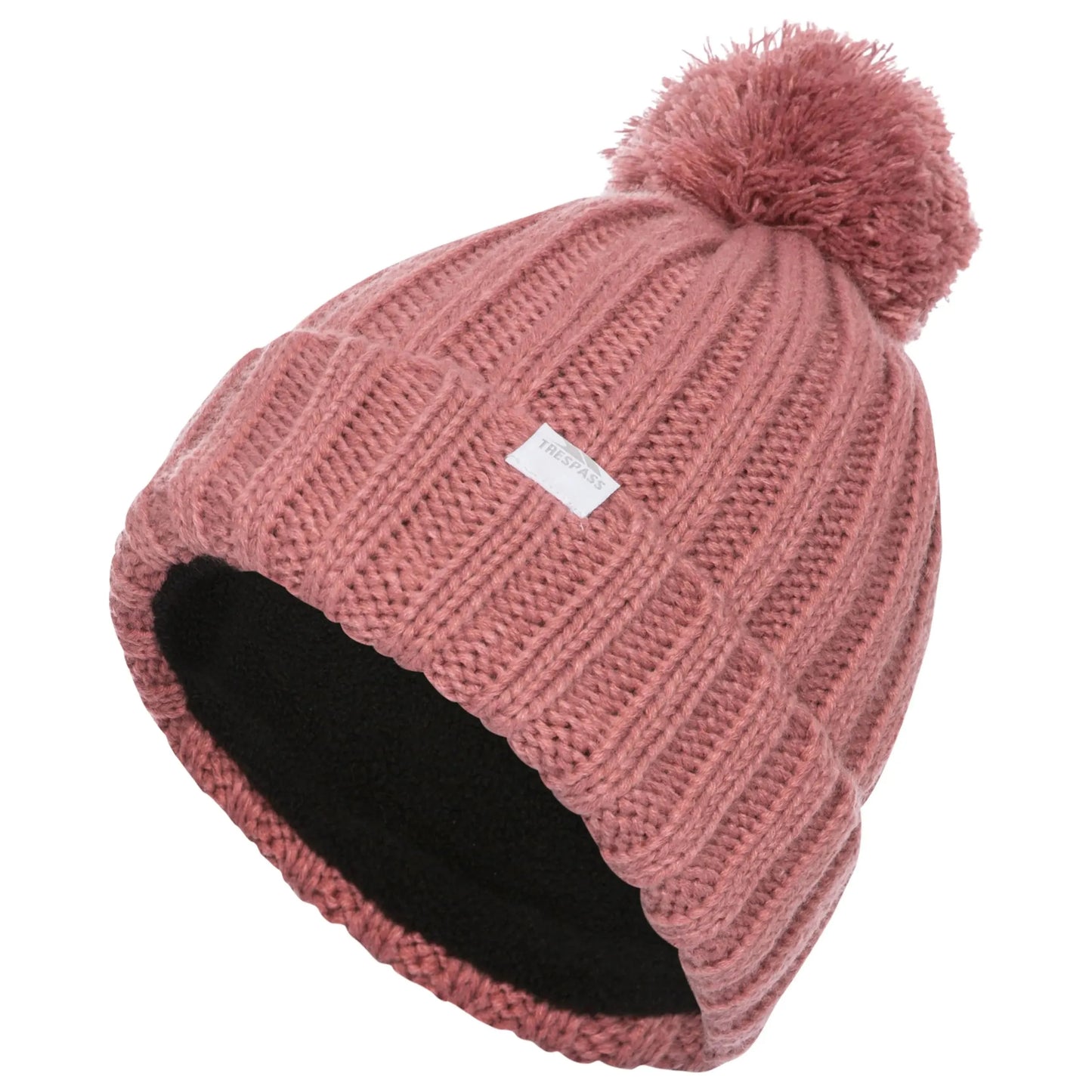 Trespass Alisha Women's Knitted Bobble Hat - Dusty Rose
