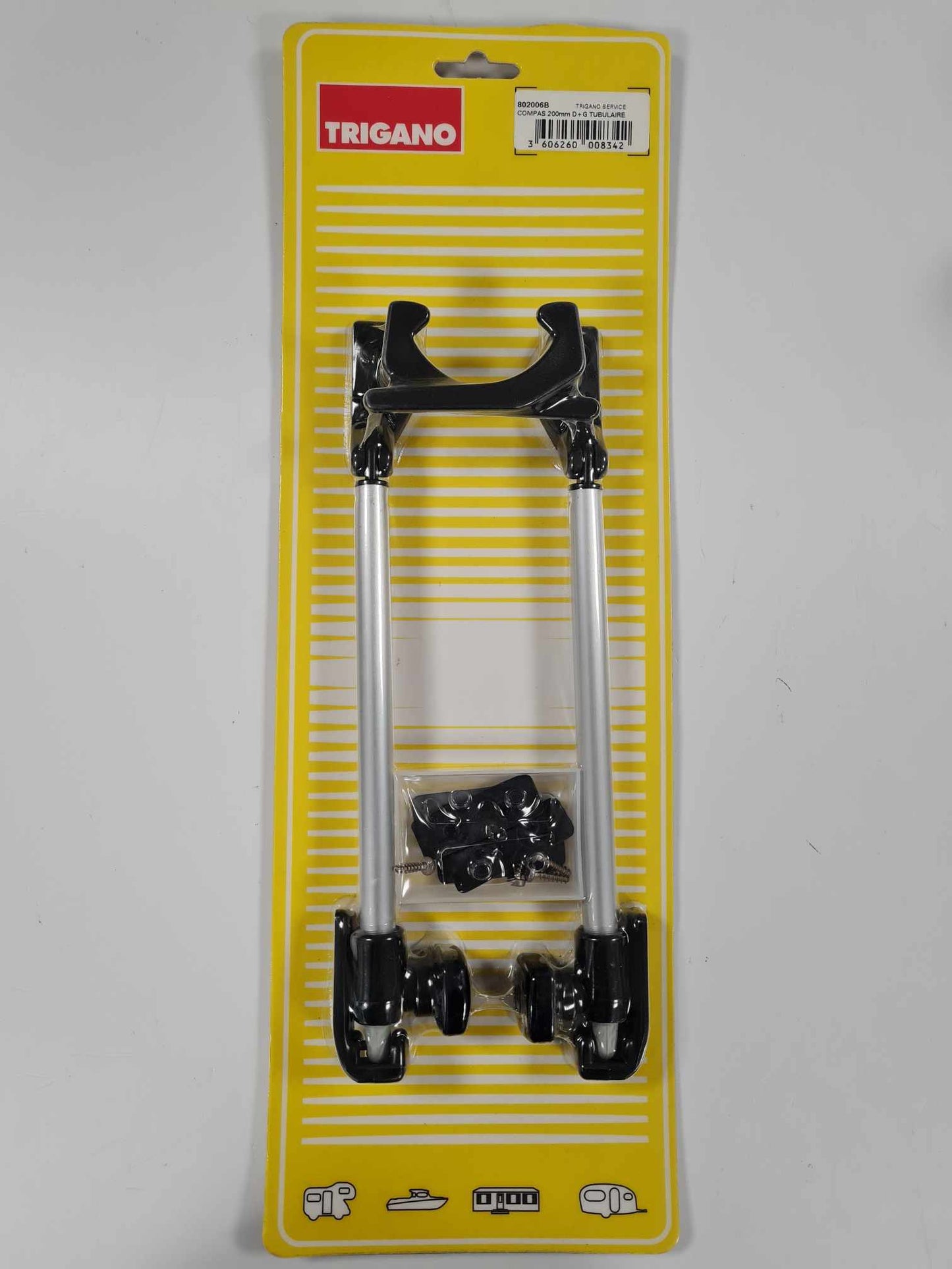 Window Tube Stays with Lever Lock - Screw On Fitting - 200mm - Pair