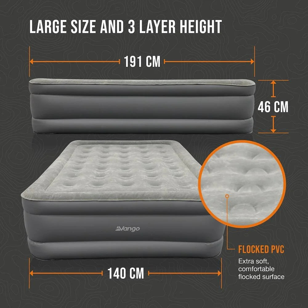 Vango Blissful Double Airbed - Nocturne Grey - Available in store only