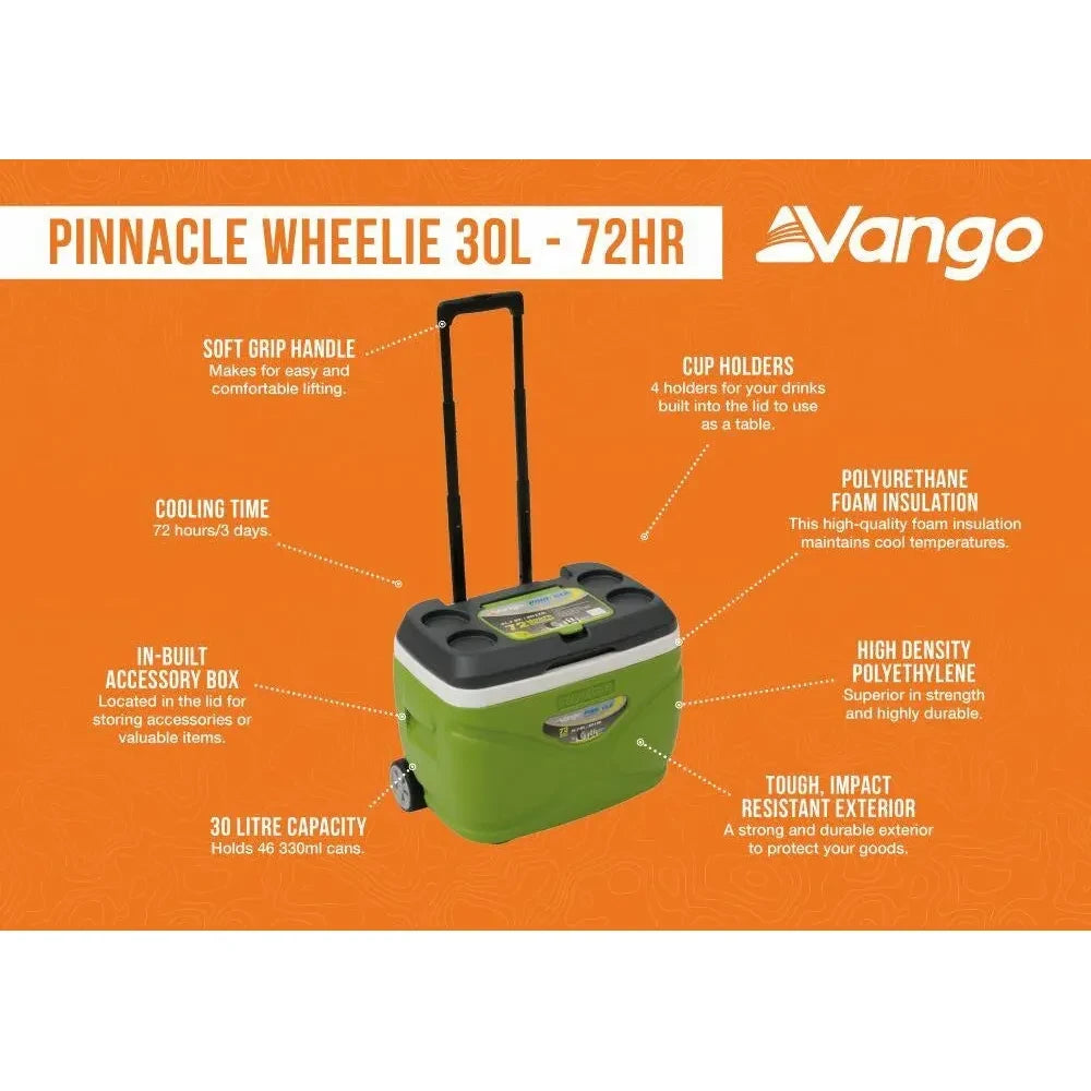 Vango Pinnacle Wheelie 30L - 72Hr Coolbox - Available in store only