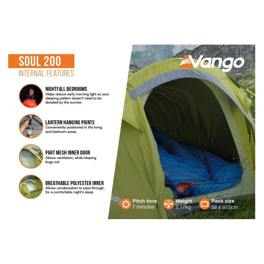 Vango Soul 200 - 2 Person Tunnel Tent - Treetops