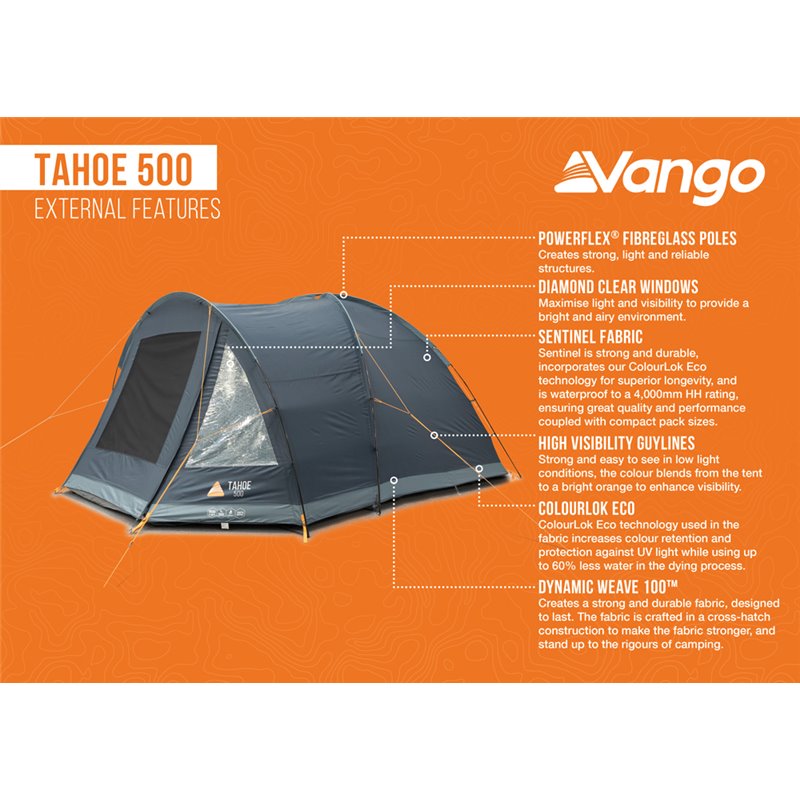 Vango Tahoe 500 Tent - Deep Blue - Available in store only