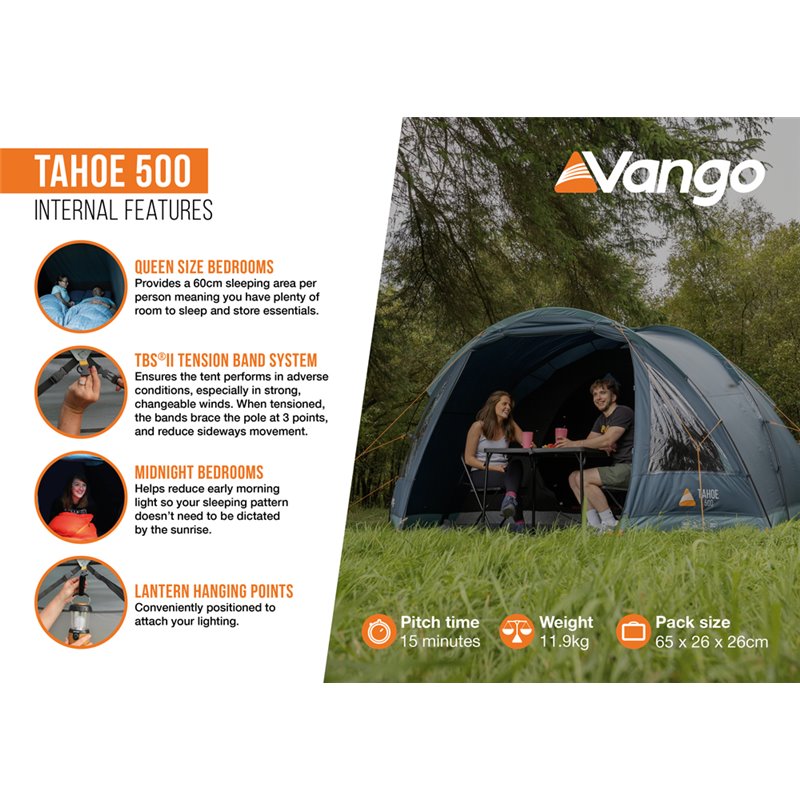 Vango Tahoe 500 Tent - Deep Blue - Available in store only