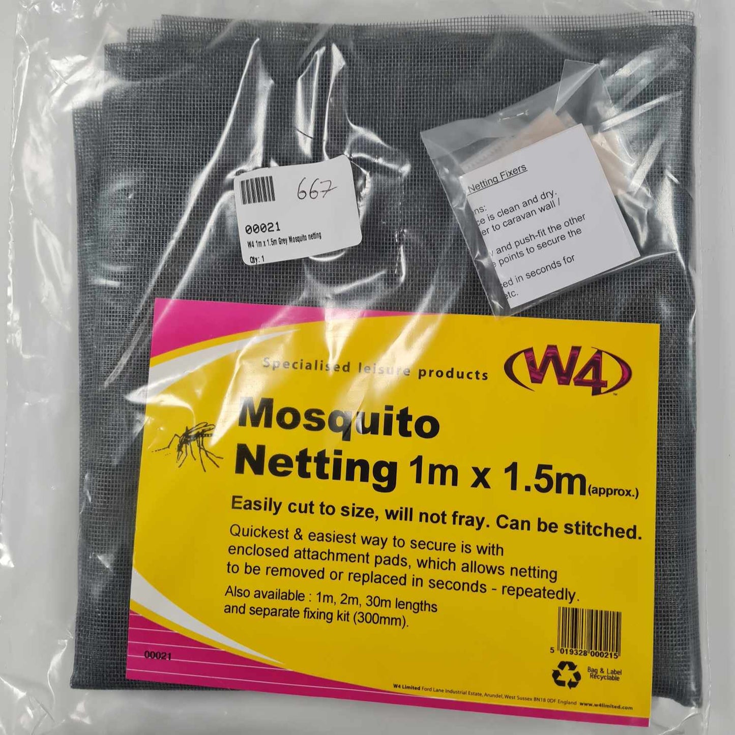 W4 Mosquito Netting 1M x 1.5M - Grey