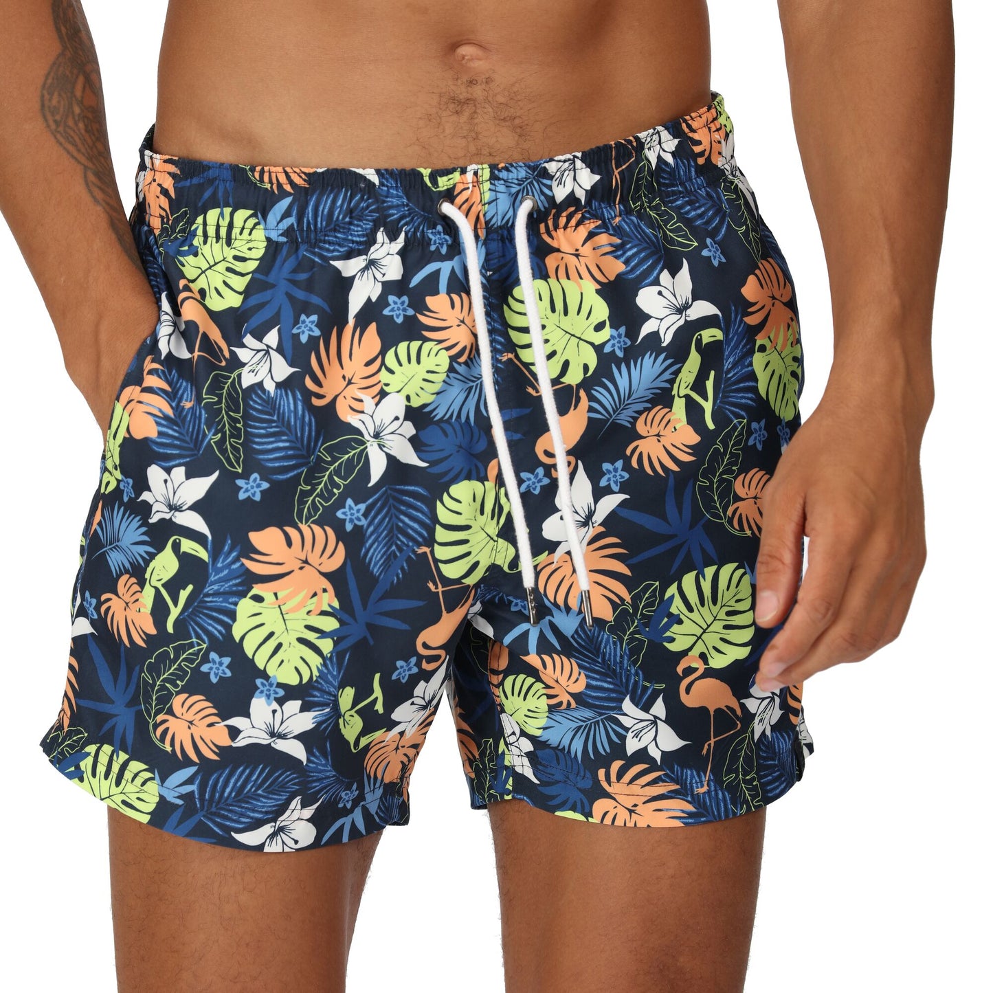 Regatta Men's Loras Swim Short - Navy Tropical Print