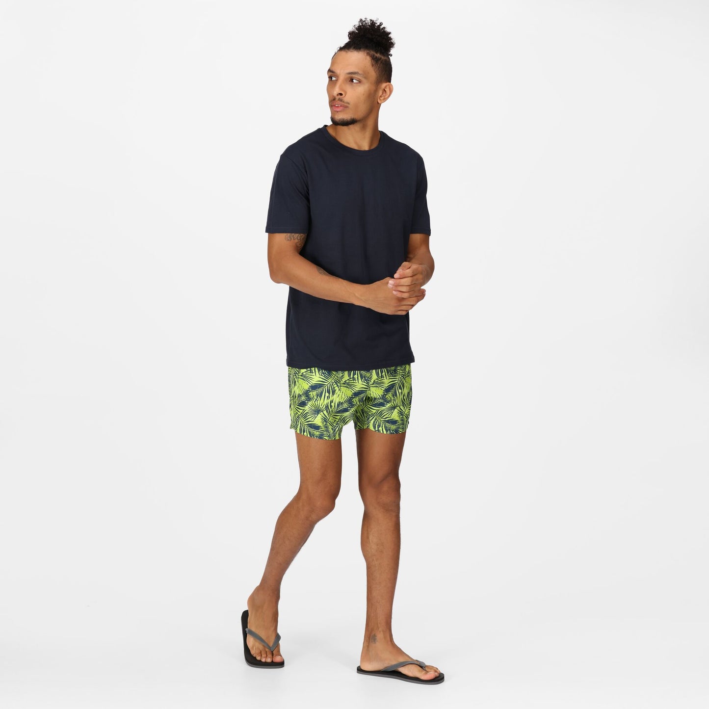 Regatta Men's Loras Swim Short - Sharp Green Palm Print