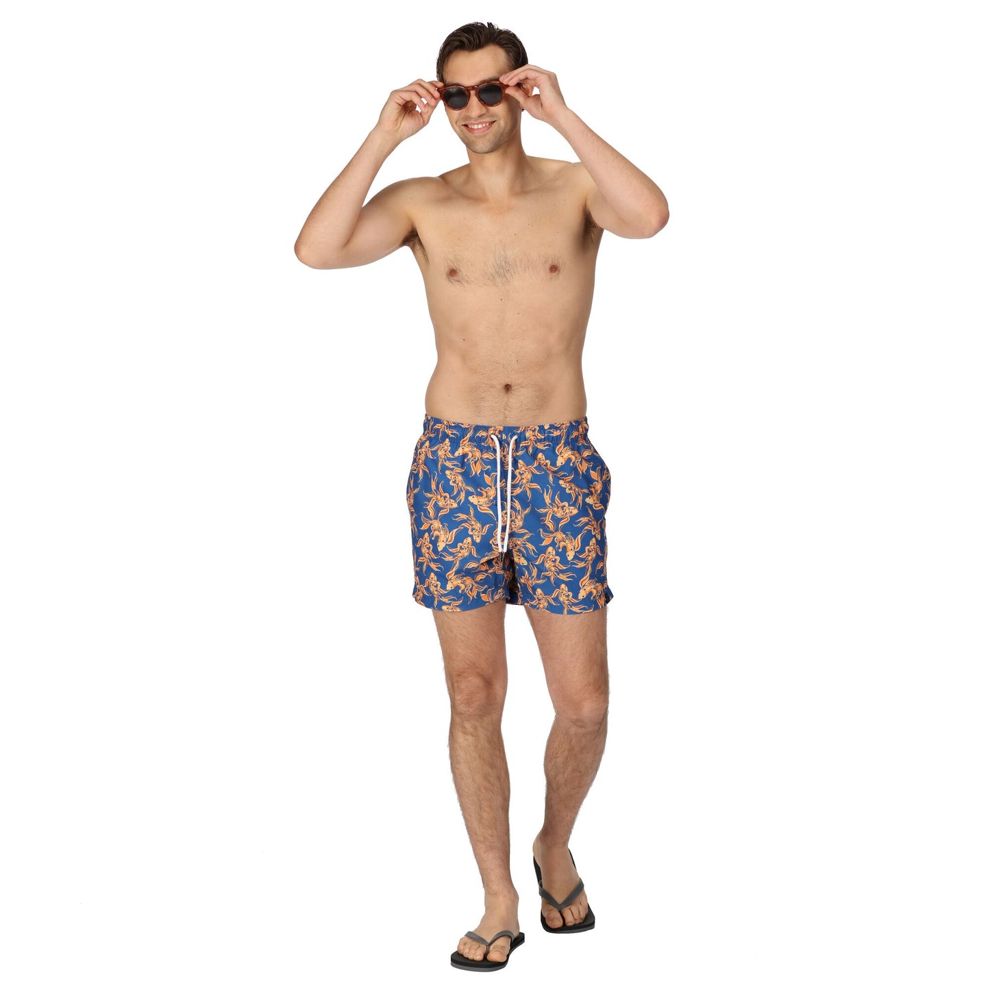 Regatta Loras Swim Shorts - Royal Blue Carp Print