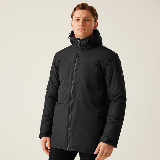 Regatta Men's Larrick II Waterproof Insulated Jacket - Black/Red Ochre