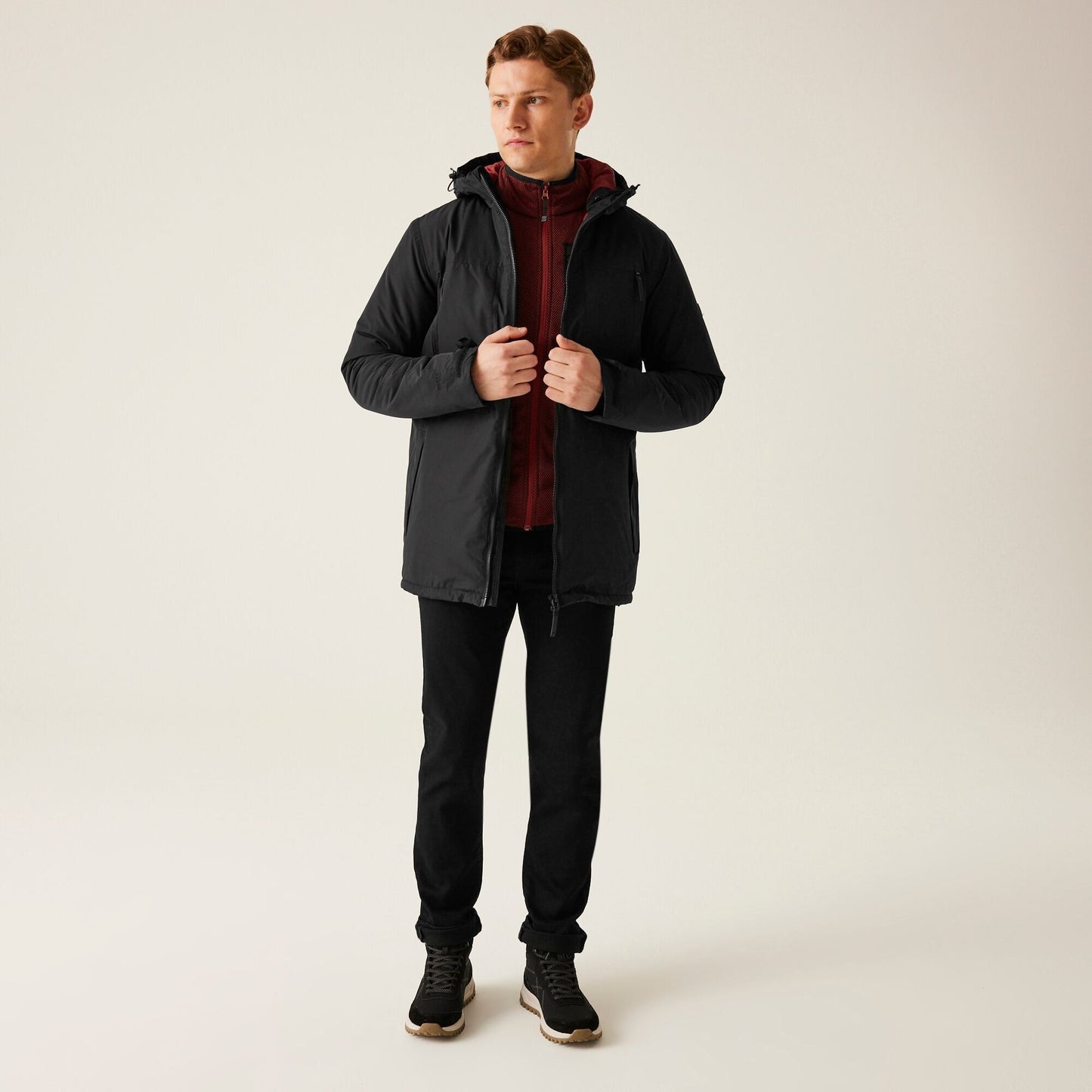 Regatta Men's Larrick II Waterproof Insulated Jacket - Black/Red Ochre