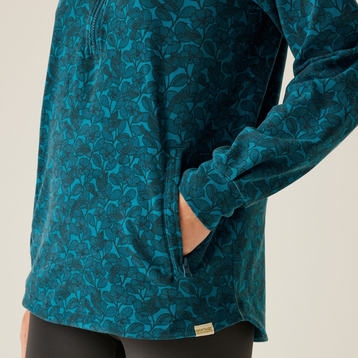 Orla Kiely Half Zip Midlayer - Birdy Blue