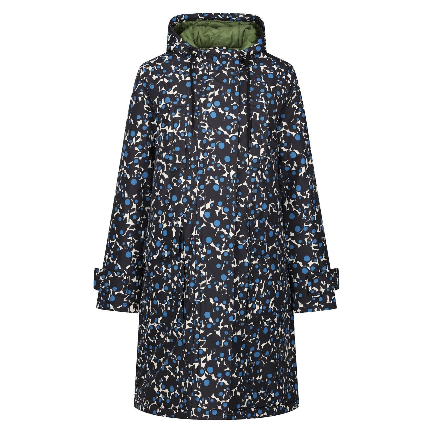 Orla Kiely Longline Waterproof Jacket - Berry Bubble Blue