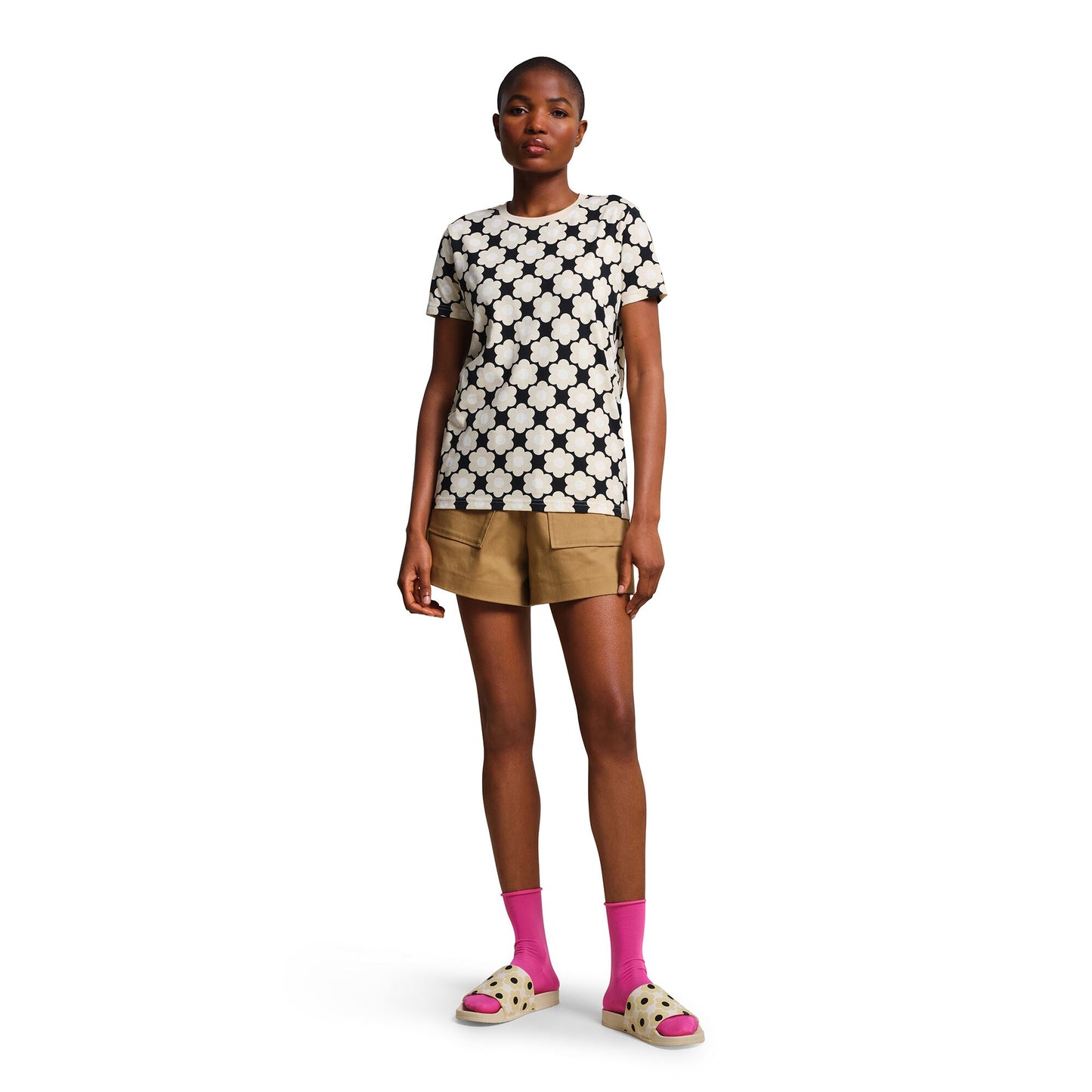 Orla Kiely Tee Shirt - Black Sixties Daisy