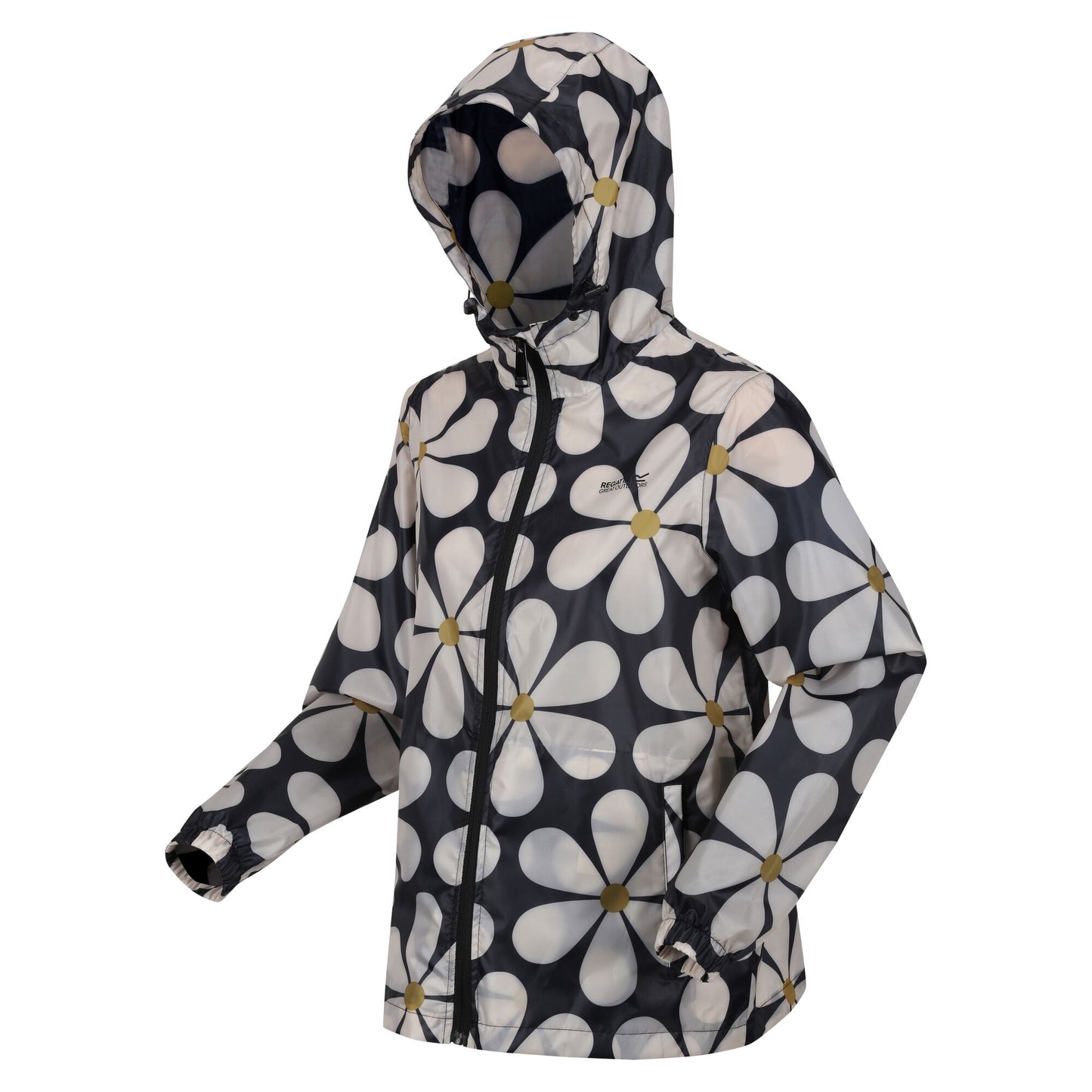 Orla Kiely Waterproof Pack-It Jacket - Black Daisy