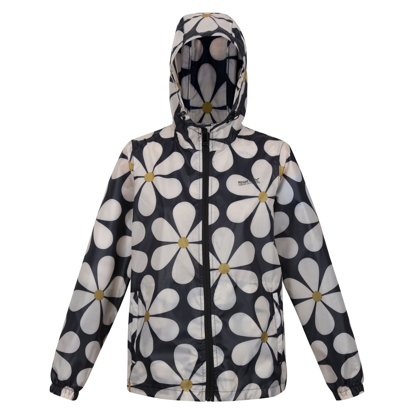 Orla Kiely Waterproof Pack-It Jacket - Black Daisy