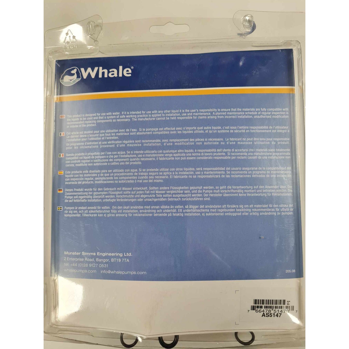Whale Elegance Shower Hose Assembly - 2.1m - AS5147 - Caravan Boat Motorhome