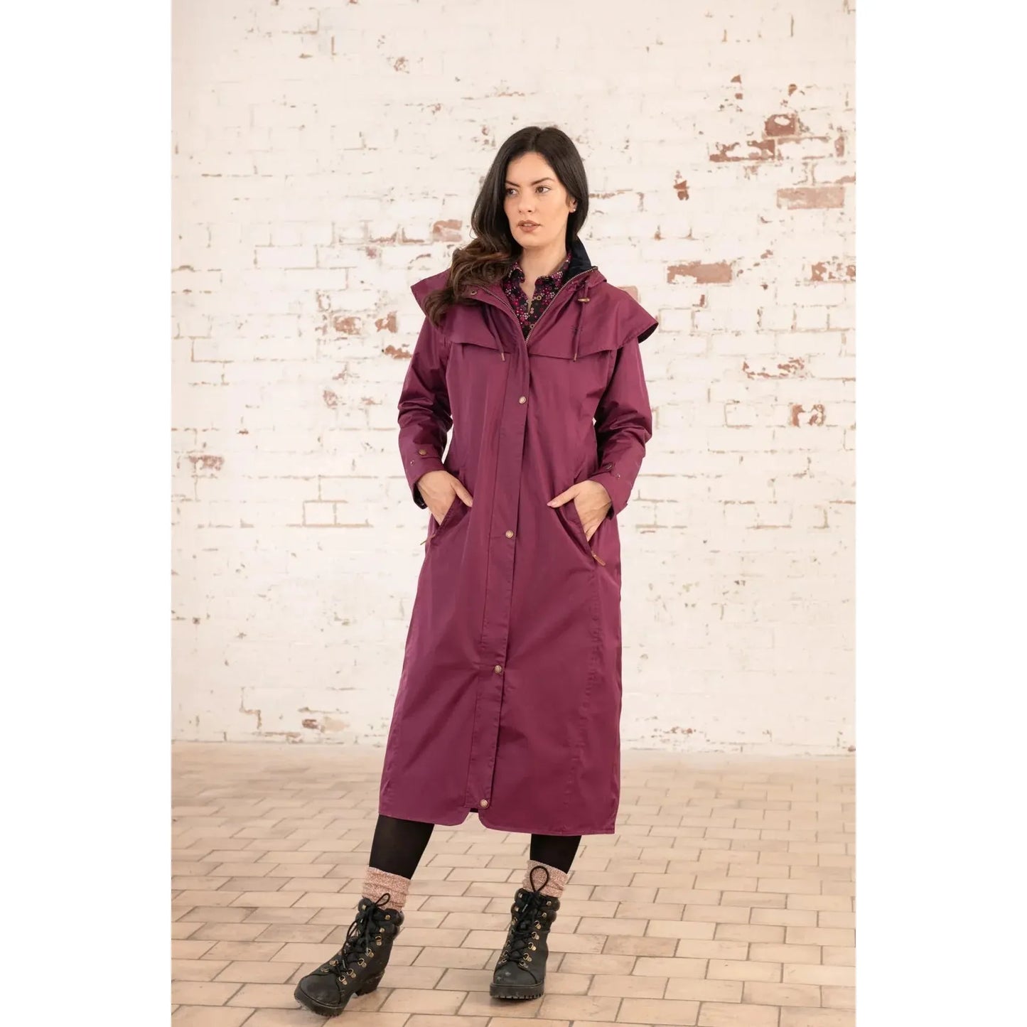 Lighthouse Women's Outback Full Length Waterproof Raincoat - Plum