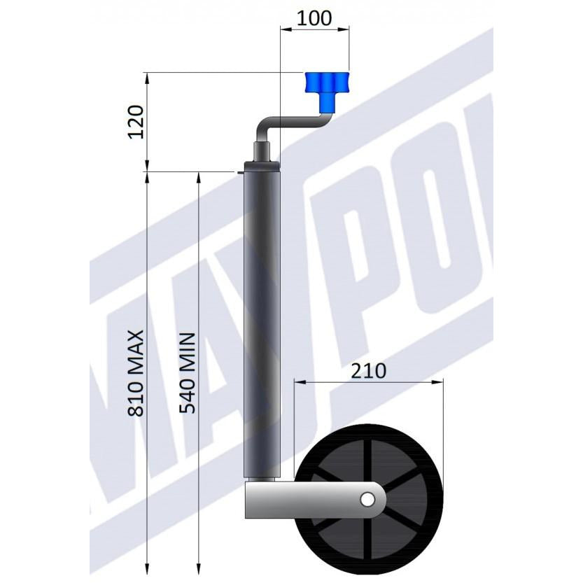 48mm Medium Duty Solid Jockey Wheel