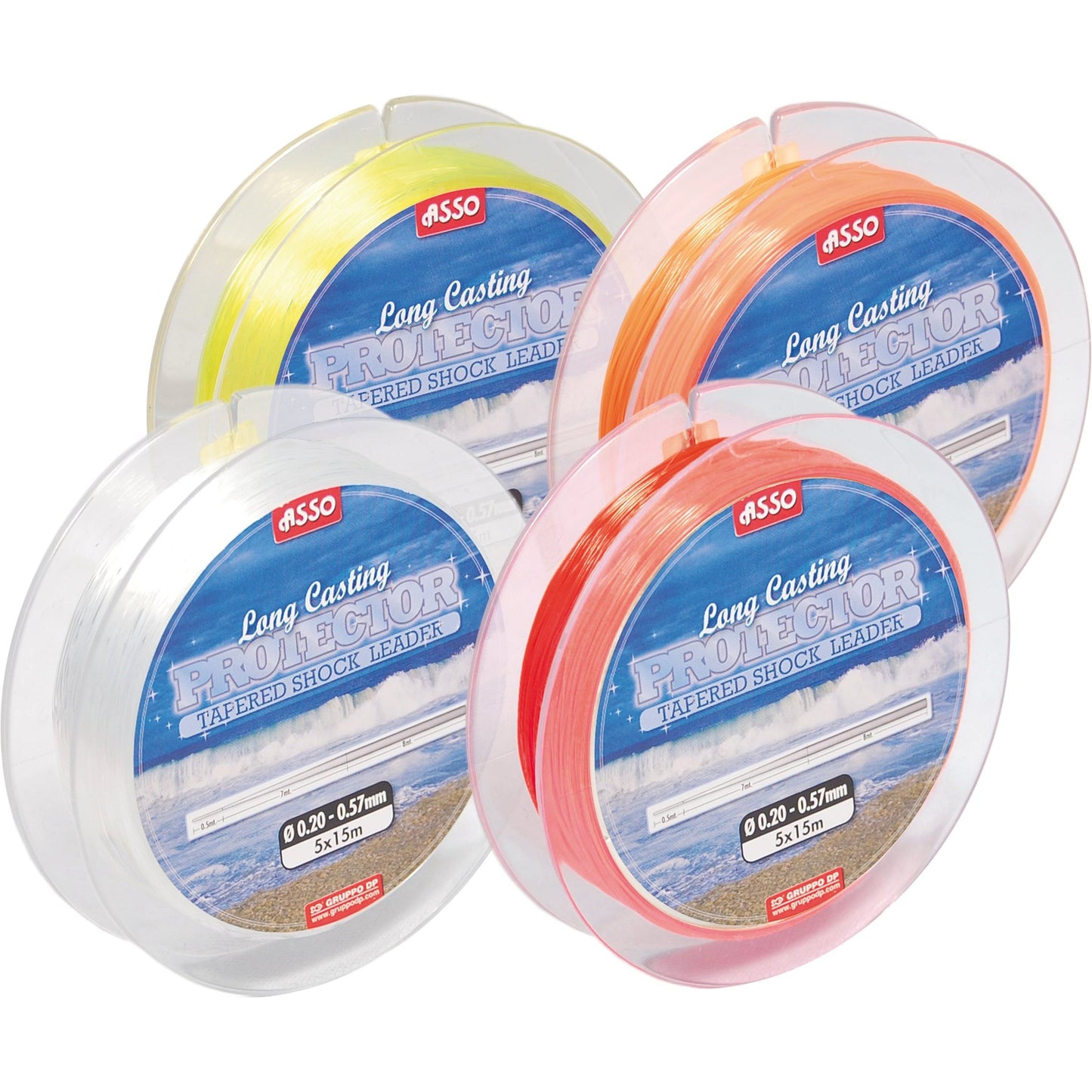 Asso Tapered Leader - 15-60lbs - Clear (5 x 15m)