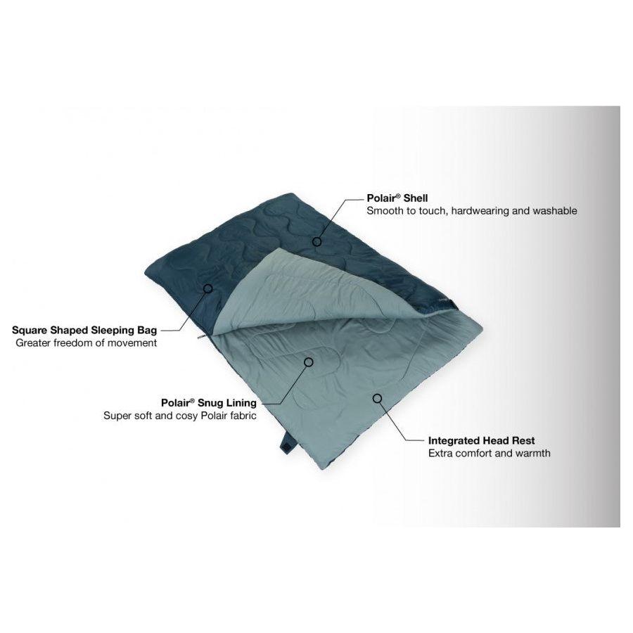 Vango Ember Superwarm Double Sleeping Bag - Moroccan Blue