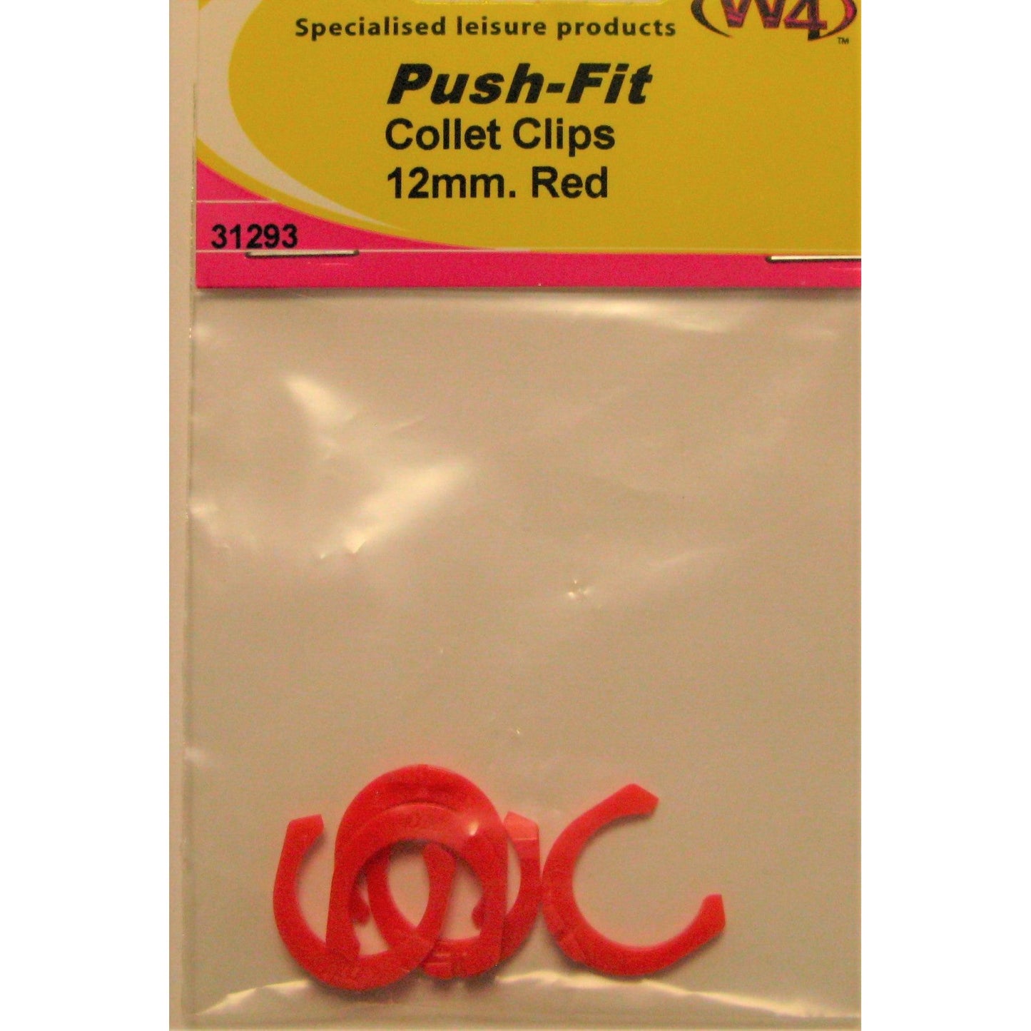 W4 Push Fit Collet Clips 12 mm Red
