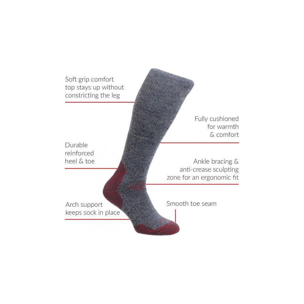 HJ Hall Protrek HJ703 - Mountain Comfort Top Socks - Denim/Red