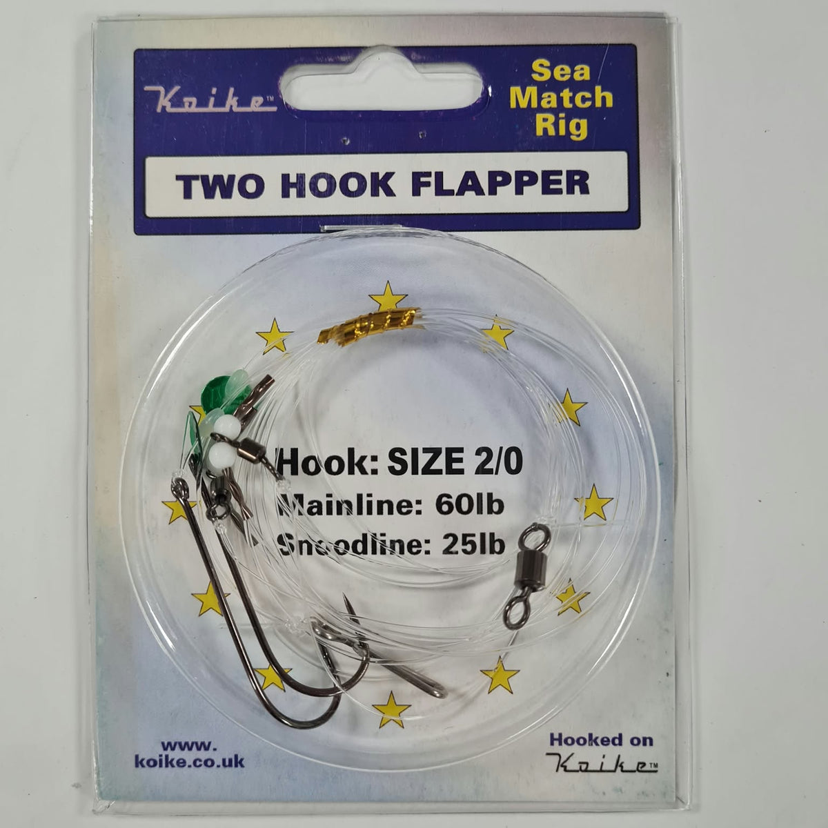 Koike - 2 Hook Flapper Sea Match Rig/Trace - Size 2/0 Hook