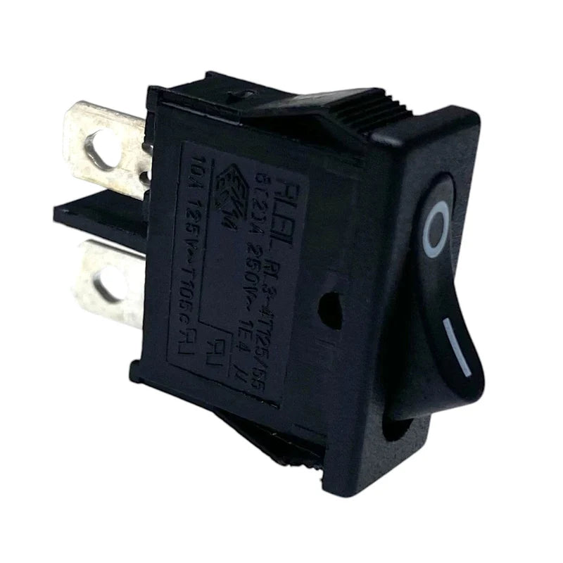 W4 250V Slimline Single Pole On/Off Rocker Switch - Black