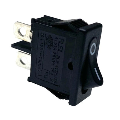 W4 250V Slimline Single Pole On/Off Rocker Switch - Black