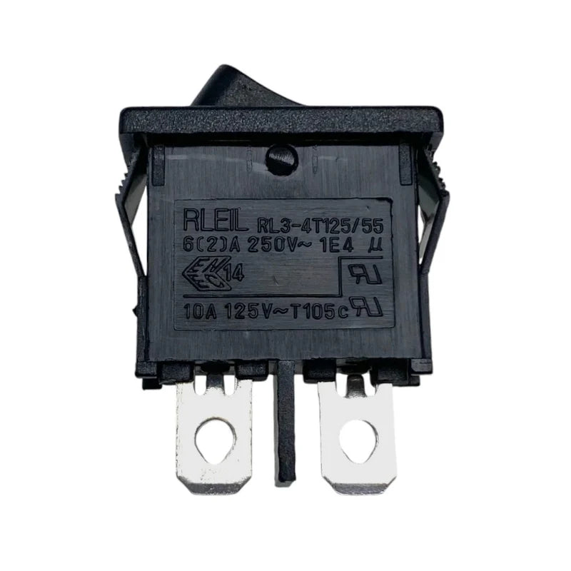 W4 250V Slimline Single Pole On/Off Rocker Switch - Black