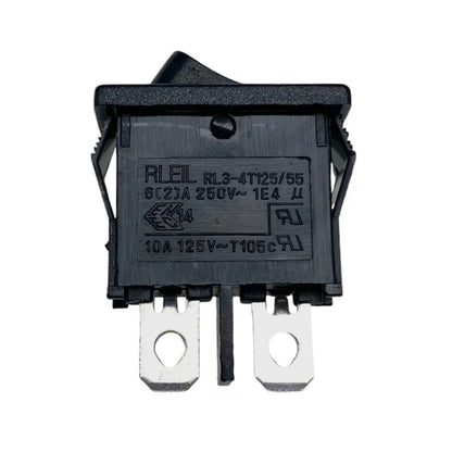 W4 250V Slimline Single Pole On/Off Rocker Switch - Black
