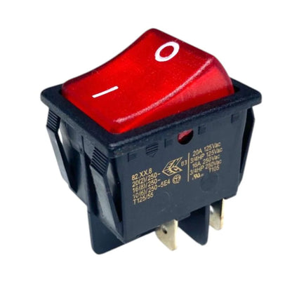 W4 250V Double Pole Rocker Illuminated On/Off Switch