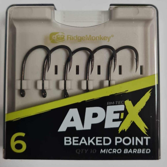 RidgeMonkey Ape-X Beaked Pointed Barbed  - Size 6 - Pack of 5