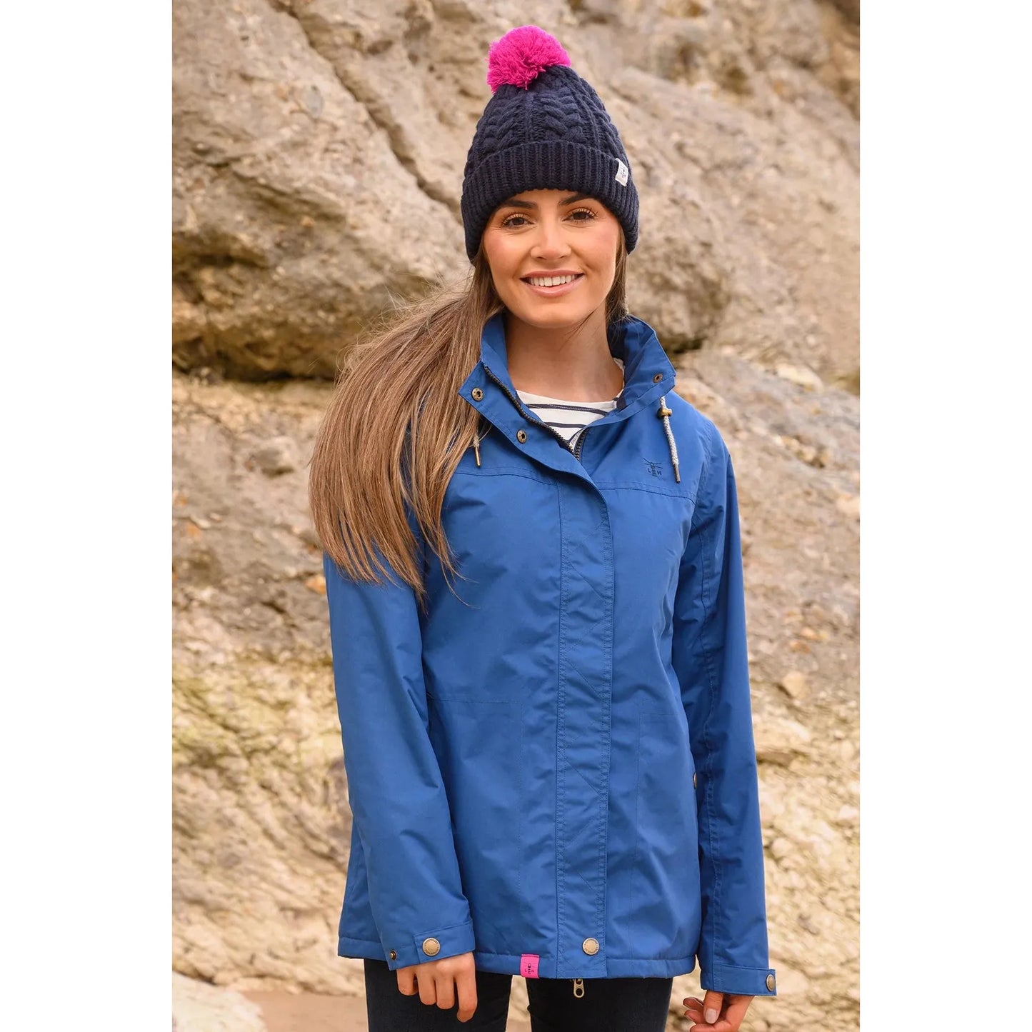 Lighthouse Women's Eva - Mid Hip Padded Waterproof Coat - Blue