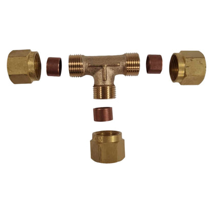 Grove Brass Gas Connector Equal Tee  - 8mm