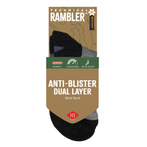 HJ Hall HJ809 Technical Rambler Anti-Blister Dual Layer Sock - Light Grey