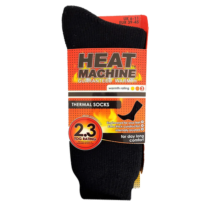Heat Machine Mens Tog 2.3 Thermal Socks 6-11 - Black