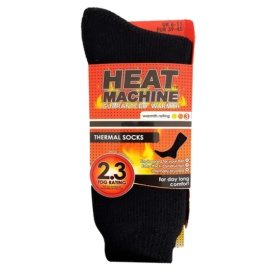 Heat Machine Mens Tog 2.3 Thermal Socks 6-11 - Black