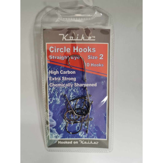 Koike Circle Hook - Straight Eye - Size 2 - 10 per pack