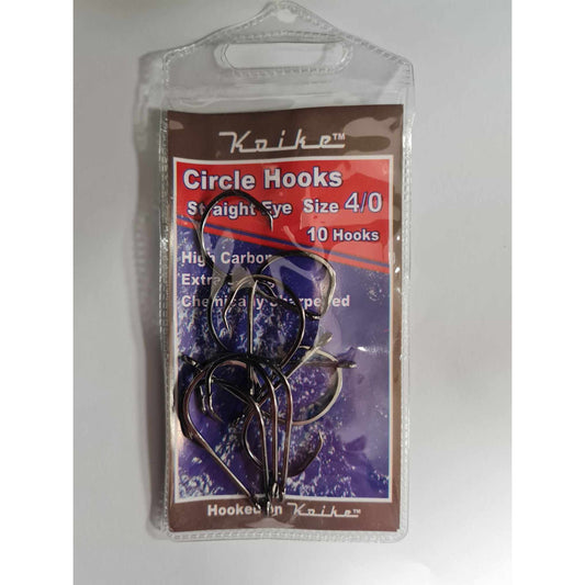 Koike Circle Hook - Straight Eye - Size 4/0 - 10 per pack