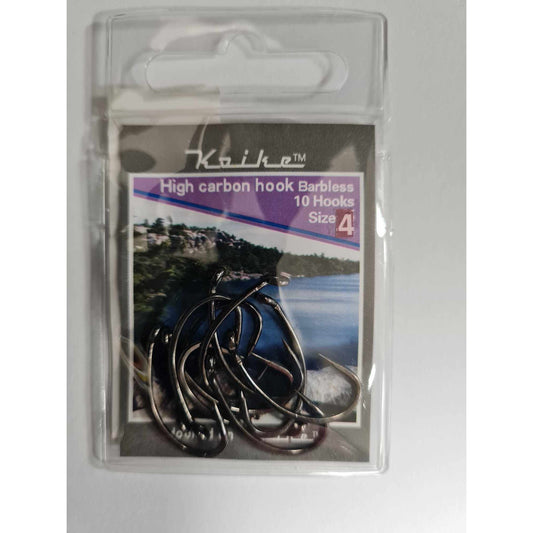 Koike Carp High Carbon Hook - Barbless - Size 8 - Pack of 10