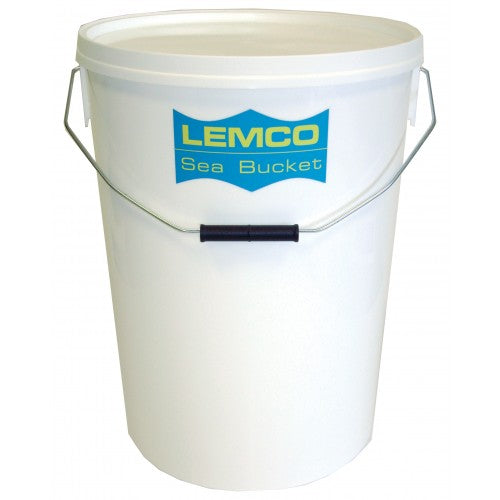 Lemco 25L Round White Bucket with lid - Available in store only