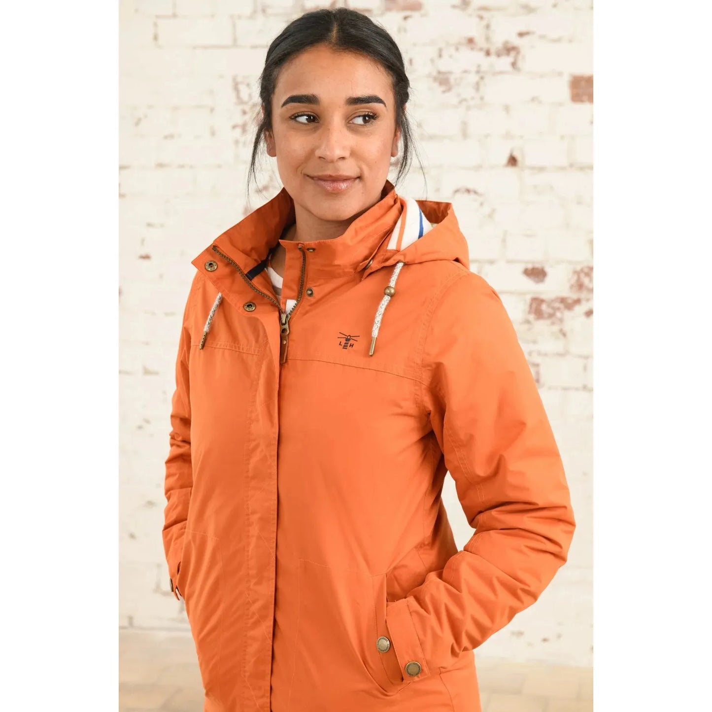 Lighthouse Women's Eva - Mid Hip Padded Waterproof Coat - Burnt Orange