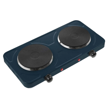 Quest Low Wattage Electric Double Hotplate - Slate
