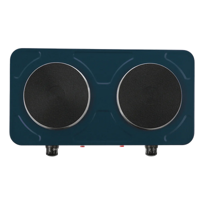 Quest Low Wattage Electric Double Hotplate - Slate